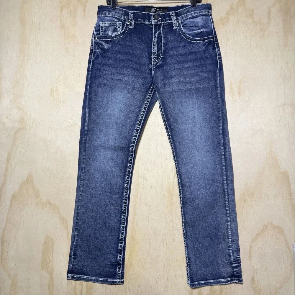 True Luck Jeans Mens 32x32 Straight Leg Denim True Religion Style Y2K